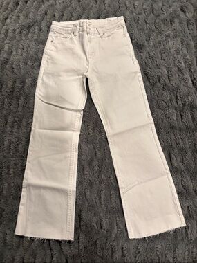 High-Rise White Wide-Leg croppedJeans